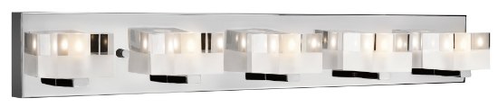 Foto para 20w Considine Clear And Frosted Glass Chrome G4 5 light vanity