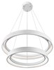 Foto para 1483lm Fornello Sand Textured White Integrated LED 2 ring (light) pendant