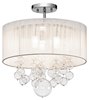 Picture of 40w Imbuia White String W/ Clear Blown Circle Glass Chrome G9 16" Semi-Flush