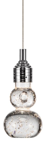 Foto para 102lm Xela Clear  Bubble Crystal Chrome Integrated LED Warm white LED Mini Pendant