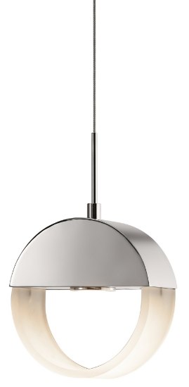 Foto para 143lm Anello Etched Acrylic Chrome Integrated LED 1 Light Mini Pendant