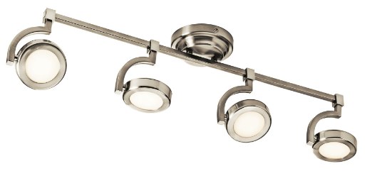 Foto para 1200lm Sevier Etched Acrylic Brushed Nickel Integrated LED 4 Light Rail