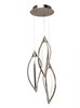 Foto para 1235lm Meridian Etched Acrylic Brushed Nickel Integrated LED 3 Head Pendant Cluster