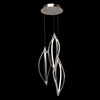 Foto para 1235lm Meridian Etched Acrylic Brushed Nickel Integrated LED 3 Head Pendant Cluster