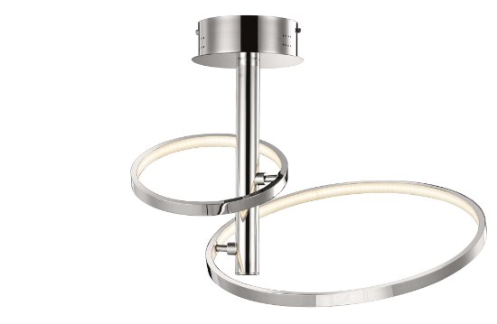 Picture of 563lm Sirkus Etched Acrylic Chrome Integrated LED cool white LED 2 ring (light) semi-flush