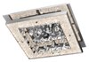 Foto para 1433lm Crushed Ice Clear Glass With Crystals Gems + Hanging Crystal Accents Chrome Integrated LED cool white LED 1 (light) square flush mount