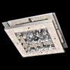 Foto para 1433lm Crushed Ice Clear Glass With Crystals Gems + Hanging Crystal Accents Chrome Integrated LED cool white LED 1 (light) square flush mount