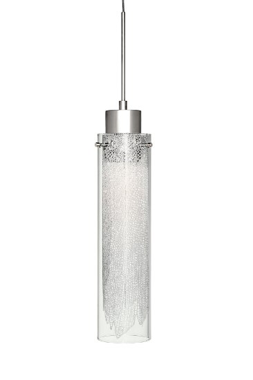 Picture of 298lm Krysalis Clear W/ White Metal Filigree Chrome Integrated LED mini pendant