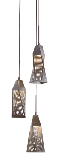 Foto para 411lm Vitalina Architectural Bronze Integrated LED 3LT LED  Mini Pendant Spiral