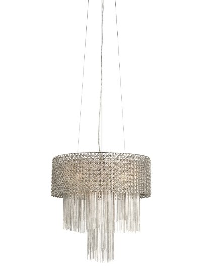 Foto para 40w Elauna Brushed Nickel G9 Large Drum Pendant