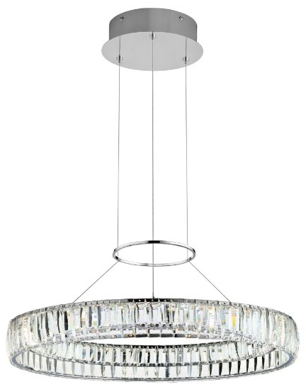 Foto para 1676lm Annette Clear Crystal Chrome Integrated LED Large Crystal Pendant