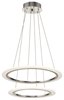 Foto para 3230lm Hyvo Matte White Acrylic Brushed Nickel Integrated LED 2 Ring LED Pendant