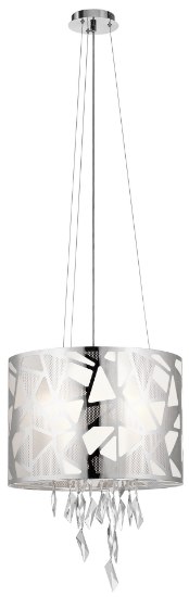 Foto para 40w Angelique Platinum & White Acrylic Chrome G9 18" TALL DRUM Foyer