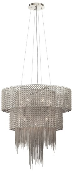 Picture of 40w Elauna Brushed Nickel G9 Large Drum Chandelier