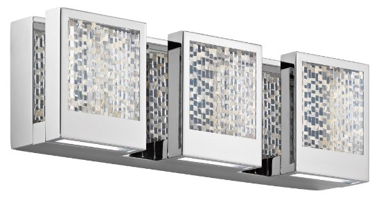 Foto para 1125lm Pandora Clear Acrylic Chrome Integrated LED 3-Light 17.5" Vanity