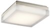 Foto para 1507lm Arston Press Glass - Painted White Inside Brushed Nickel Integrated LED 9" Square Flush