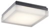 Picture of 1507lm Arston Press Glass - Painted White Inside Bronze Integrated LED 9" Square Flush