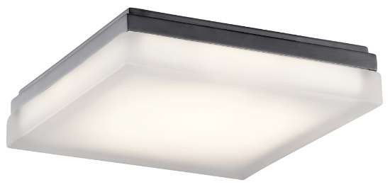 Foto para 2718lm Arston Press Glass - Painted White Inside Bronze Integrated LED 12" Square Flush