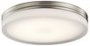 Foto para 2477lm Rylee Press Glass - Painted White Inside Brushed Nickel Integrated LED 14" Round Flush