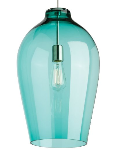 Foto para 3.5w 250lm 22K Prescott Satin Nickel LED Surf Green Squirrel Cage Pendant