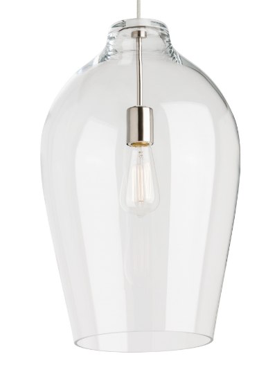 Picture of 60w Prescott Satin Nickel Incandescent Clear Squirrel Cage Pendant