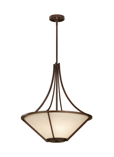 Picture of 100w Nolan 21" Heritage Bronze Cream Etched A-19 3-Light Uplight Chandelier