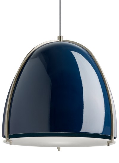 Picture of 19w 1680lm 27K Paravo Blue/Satin Nickel A-21 LED Pendant