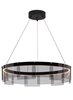 Foto para 30w 1900lm 27k 24" Stratos Smoke Black LED Chandelier