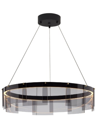 Picture of 30w 1900lm 27k 24" Stratos Smoke Black LED Chandelier