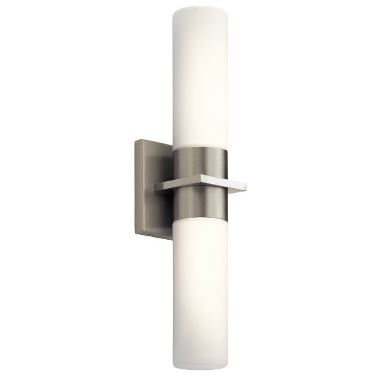 Foto para 24w 933lm Hawn Etched Opal Glass Brushed Nickel Integrated LED Sconce