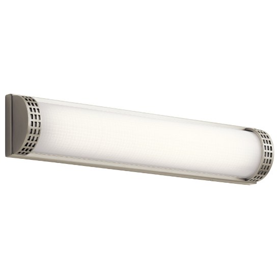 Picture of 40w 1687lm Column Bent Glass With Inside Stripe Pattern Brushed Nickel Integrated LED Vanity