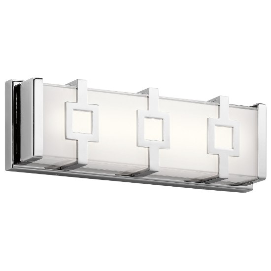 Foto para 20w 545lm Velitri Clear Etched Mitered Glass Chrome Integrated LED Vanity