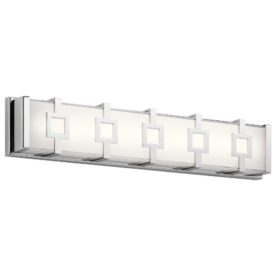 Picture of 35w 1387lm Velitri Clear Etched Mitered Glass Chrome Integrated LED Vanity