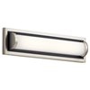 Foto para 25w 1185lm Sandro Screen White Bent Glass NI with Black Accent Integrated LED Vanity