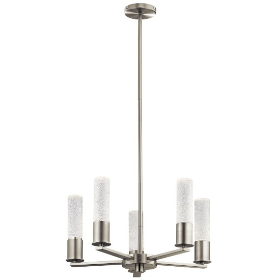 Picture of 35w 1858lm Glacial Glow Ice Glass Brushed Nickel Integrated LED 4 Light Pendant