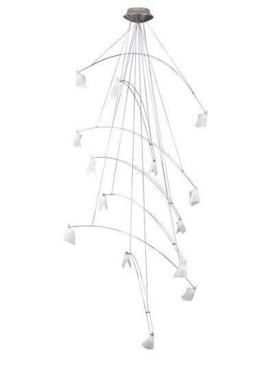 Picture of 280w (14 x 20w) 36" Crescendo MR16 Halogen Satin Nickel 14 Light Chandelier