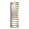 Picture of 120w (2 x 60) Bermuda E-26 A-19 Incandescent Satin Ribbed Frosted Marine Grade Wet Location Bulkhead (OA HT 16.75) (CAN 7"x4.5")