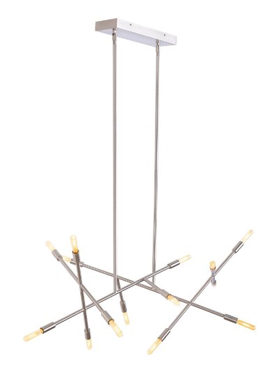 Picture of 25w 2306lm Line 22k Steel Satin Nickel Candelabra Base T6 90cri Line Wave 2 Linear Suspension sn LED922