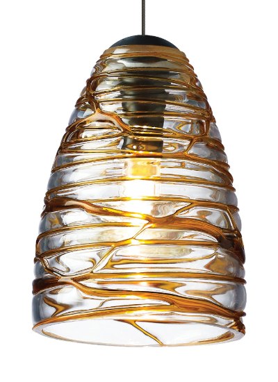 Foto para 50w Flow Bronze Flow Pendant Amber BZ MRL