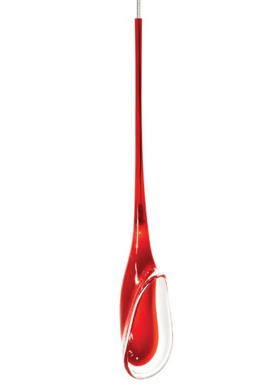 Foto para 20w Lily Satin Nickel Lily Pendant Red SN FSJ