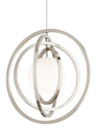 Picture of 35w 387lm Oreon 30k Glass Satin Nickel Bi-Pin 80cri Oreon Pendant WH SC LEDS830 FSJ