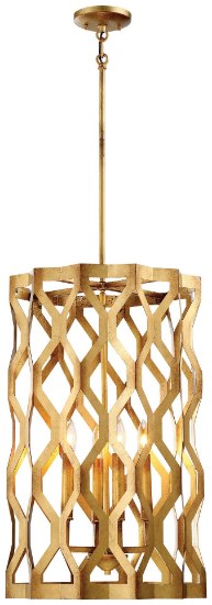 Foto para 60w SW 4 Light Pendant Pandora Gold Leaf