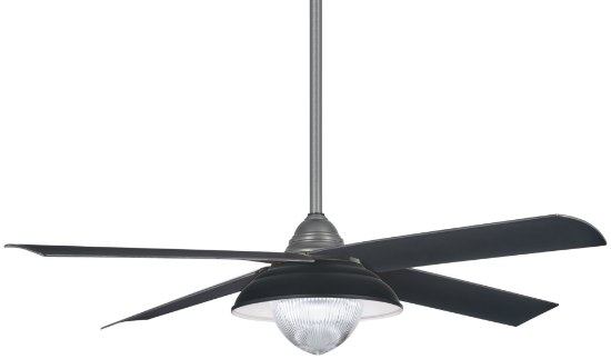 Foto para 15w WW 56" Ceiling Fan Grey Iron Clear Fresnal Glass