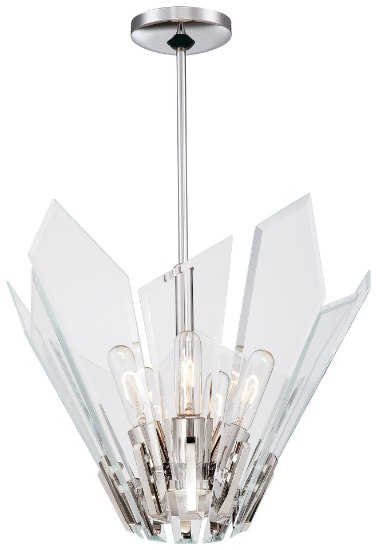 Picture of 60w SW 5 Light Pendant Polished Nickel Clear