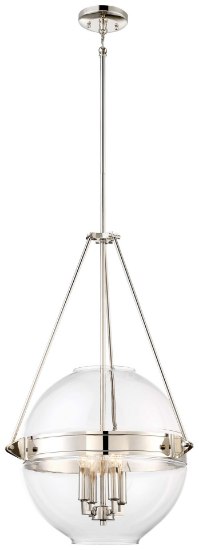 Foto para 60w SW 4 Light Pendant Polished Nickel Clear