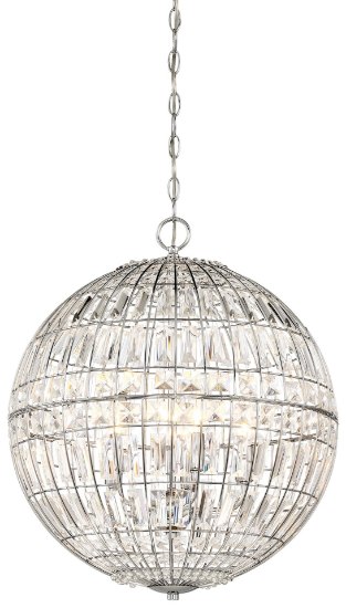 Picture of 60w SW 5 Light Pendant Chrome Clear Crystal