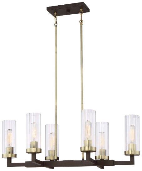 Picture of 60w SW Island Light Aged Kinston Bronze W/Brushed Clear Glass