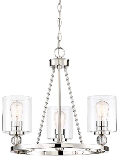 Foto para 100w SW Chandelier Polished Nickel Clear Glass