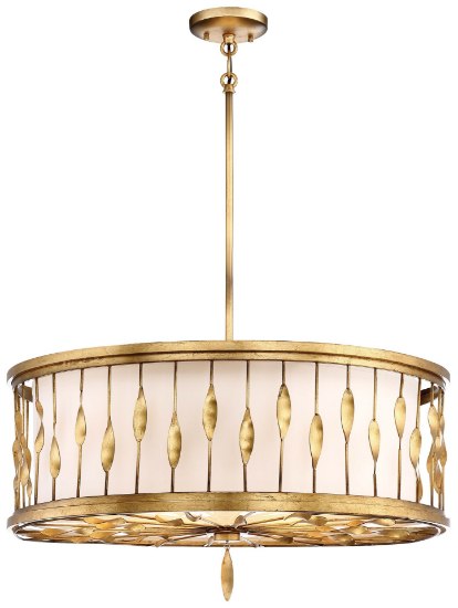 Picture of 100w SW 5 Light Convertible Pendant Il Terrace Gold Leaf White