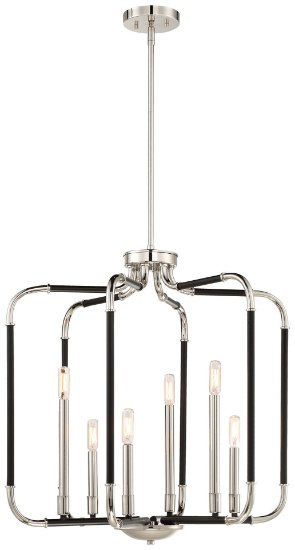 Picture of 60w SW Pendant Matte Black W/Polished Nickel